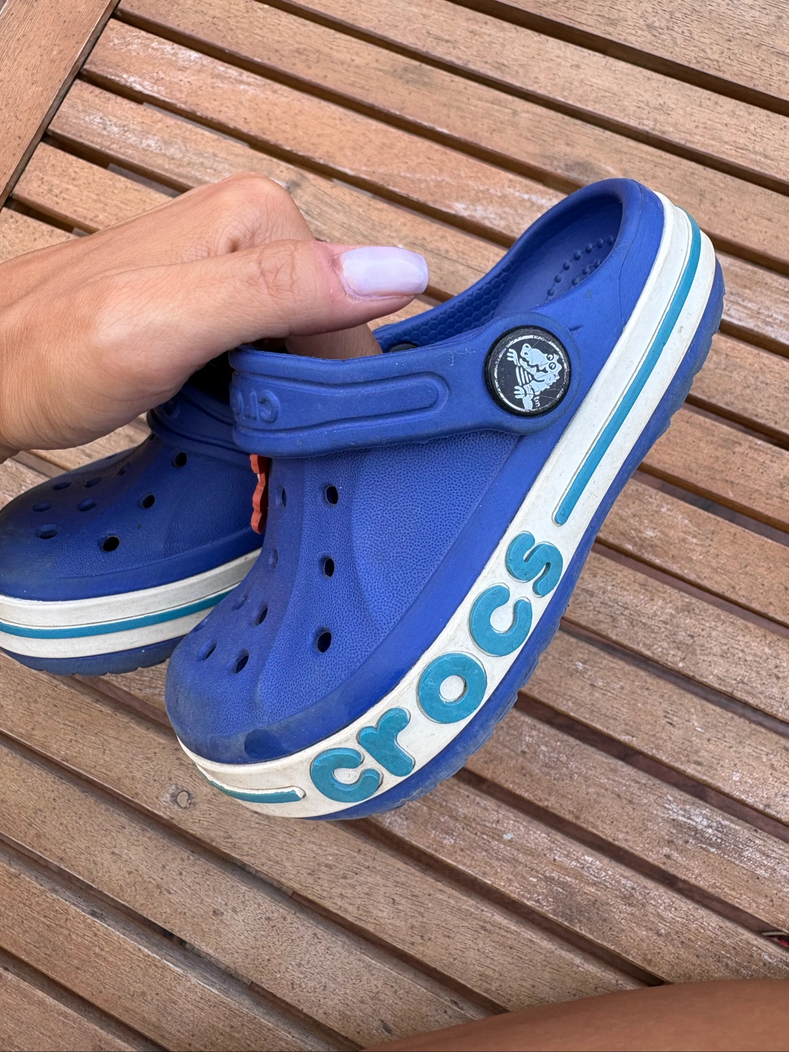 Blue Crocs Clogs with Super Wings Pin (Jett) - Size C7 / 23-24 – photo 3